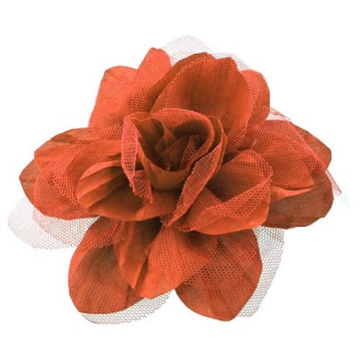 180650-CR- CORAL COLOR FLOWER BROOCH